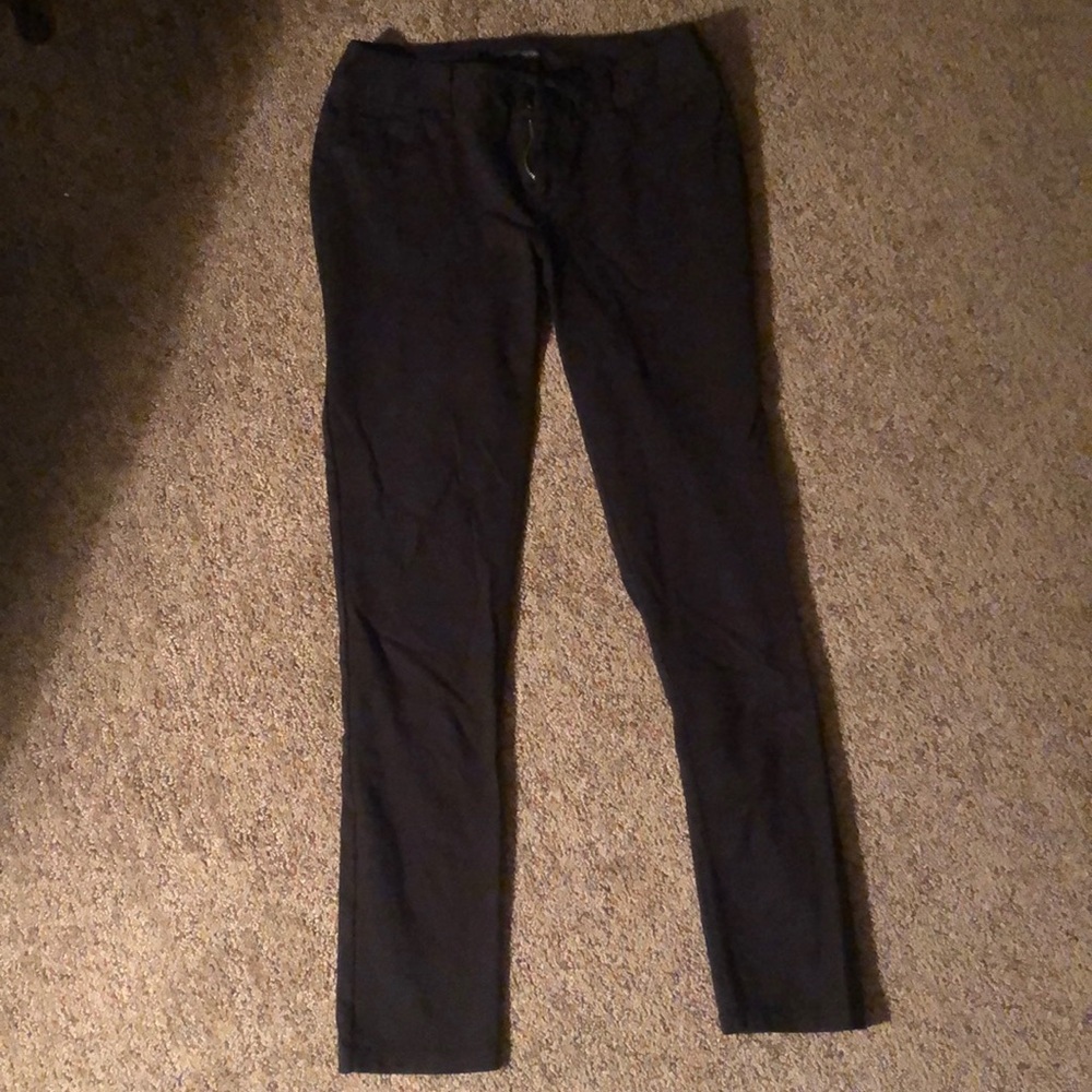 Black, skinny dress pants.